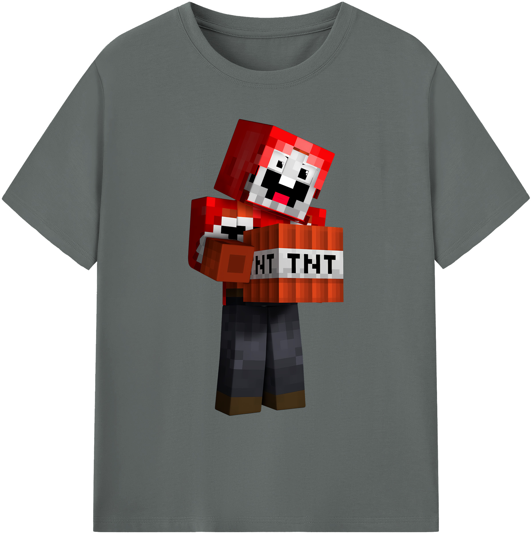 （画像用） マインクラフト ブロックの世界 Minecraft MC Block world 綿100％ メンズ半袖Tシャツ｜肌触りやわらか＆通気性